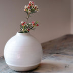 Round Reactive Glaze Ripple Vase - White image 1