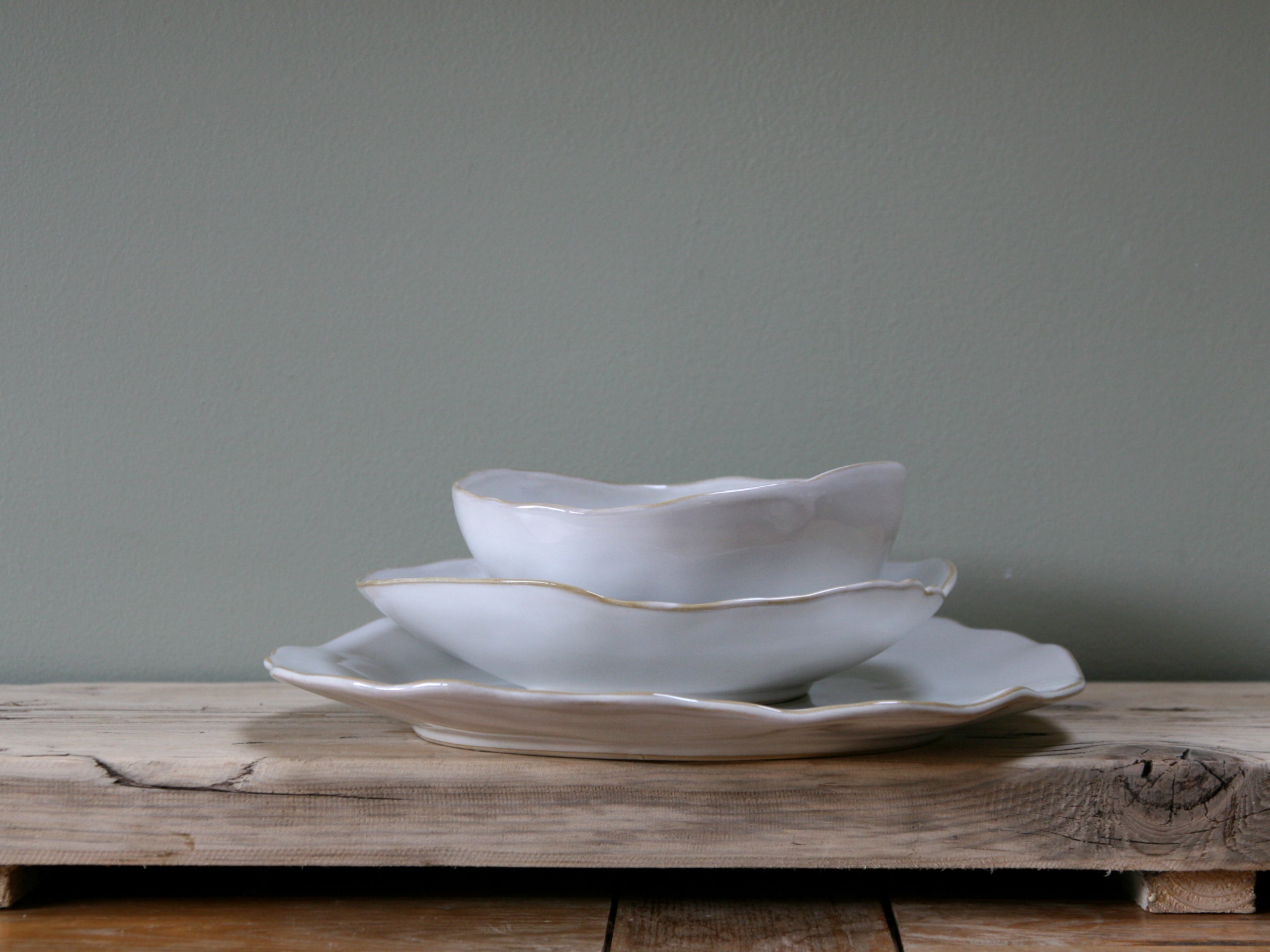 Eden Ceramic Dinnerware Set 2 - Oyster White (Set of 6) image 2