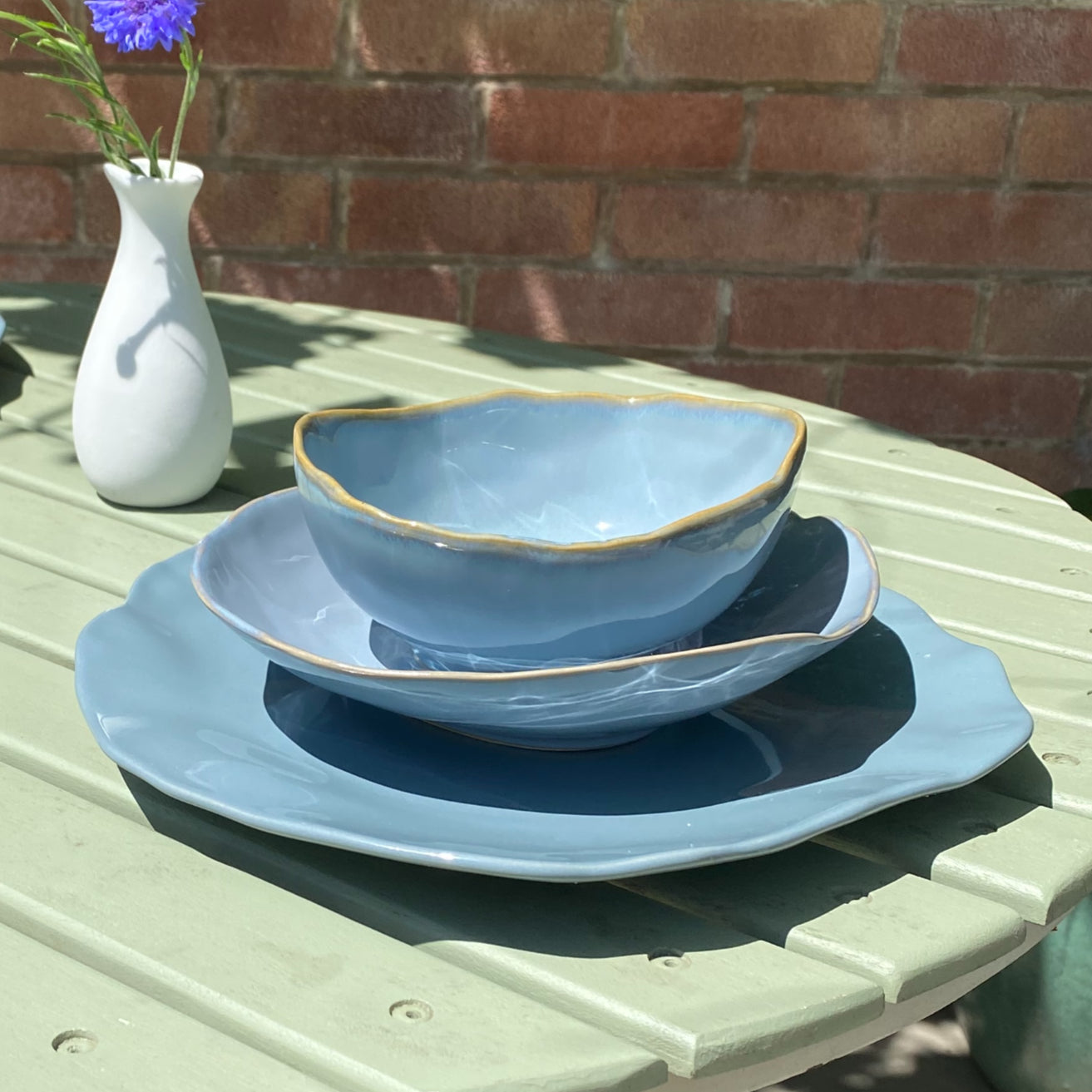 Eden Ceramic Dinnerware Set 2 - Ocean Blue (Set of 6) image 0