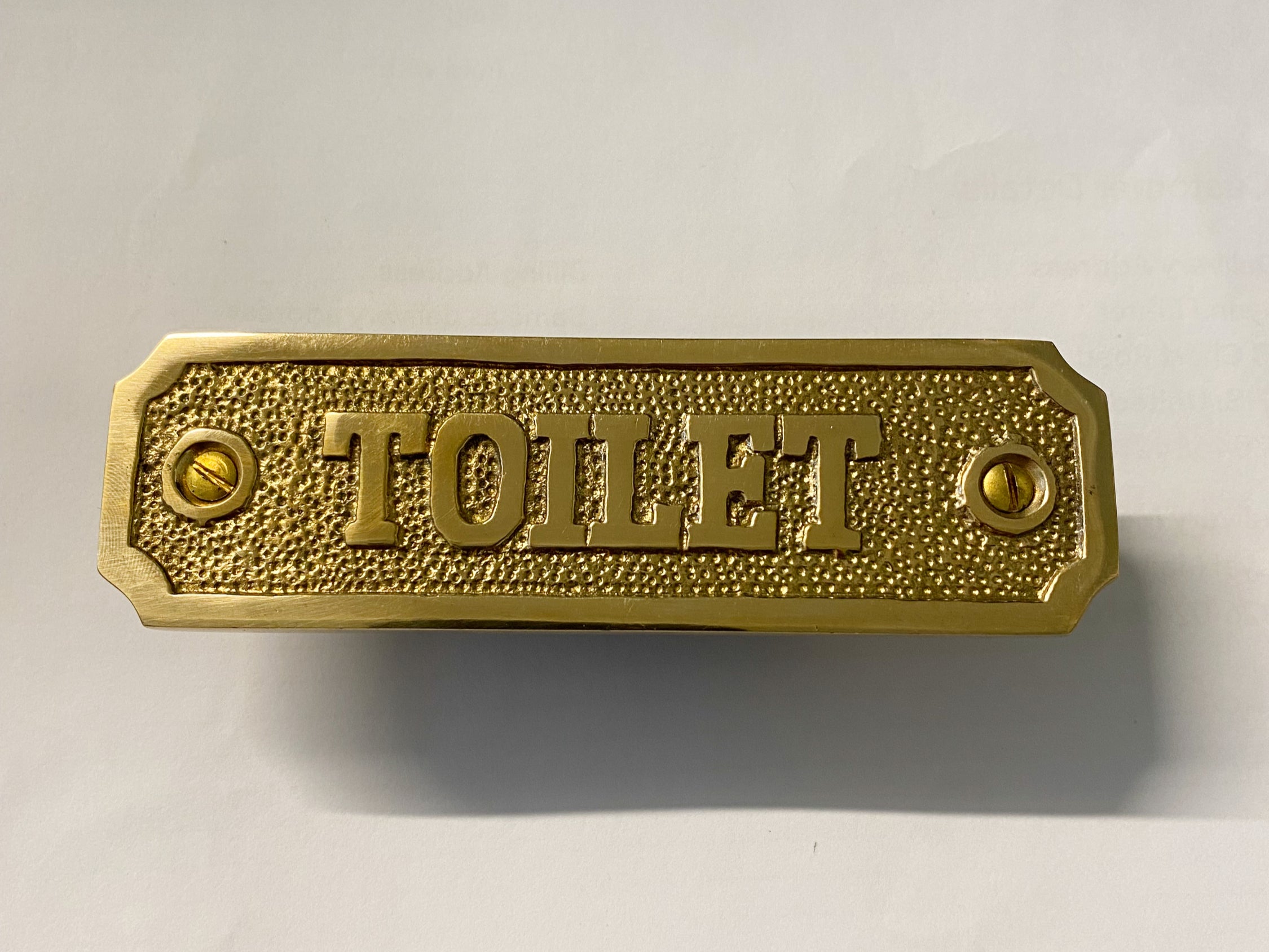 Bathroom Plaque Toilet Sign - Solid Brass image 0