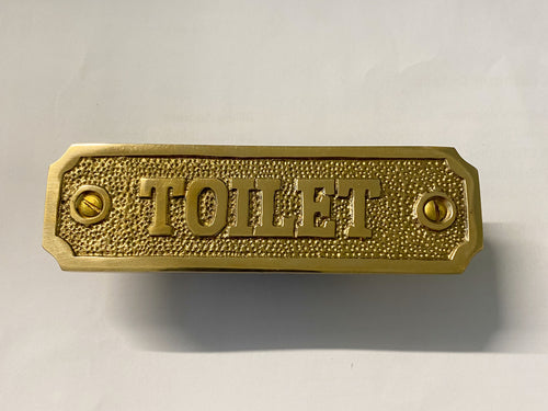 Bathroom Plaque Toilet Sign - Solid Brass image 0