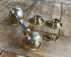 Brass Door Knob Beehive Ribbed image 6