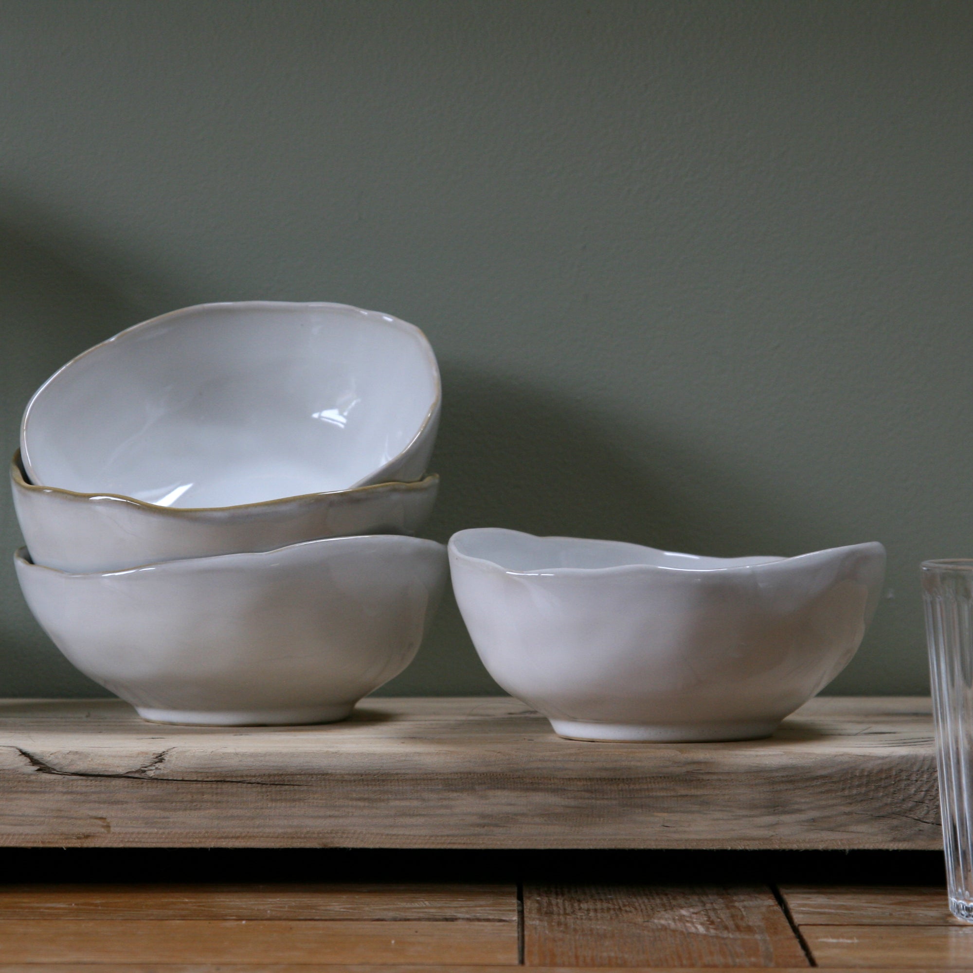 Eden Ceramic Cereal Bowl Set of 2 - Oyster White image 2