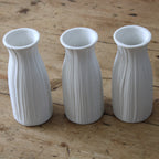 Bud Vase Set of 3 Matte White - Ribbed image 1
