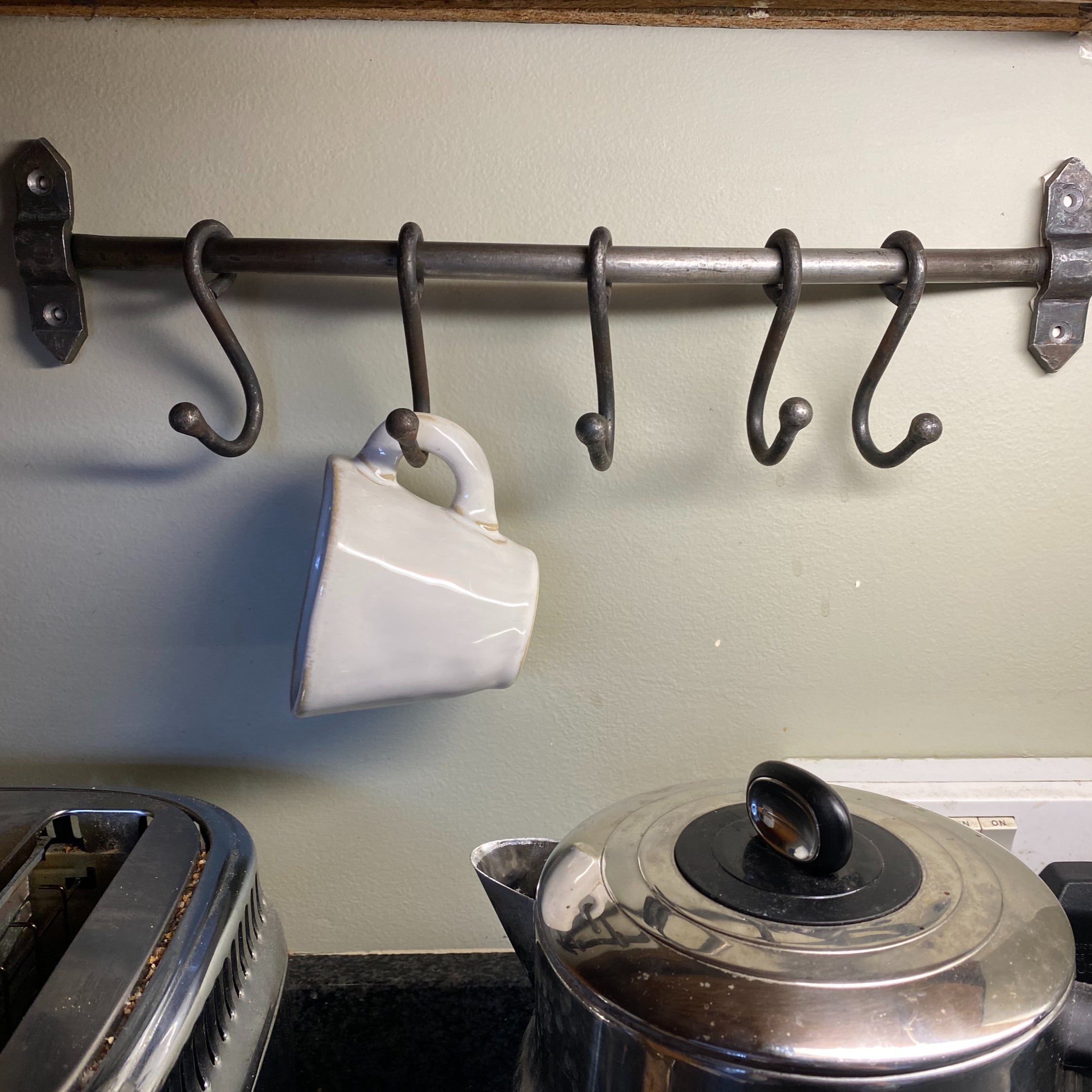 Kitchen Utensil Rail - Antique Iron image 2