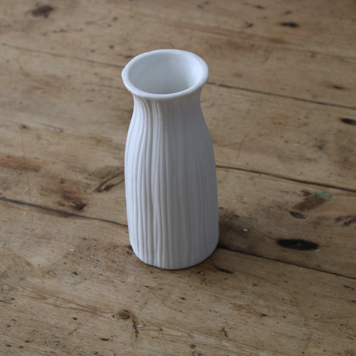 Bud Vase Matte White - Ribbed image 0