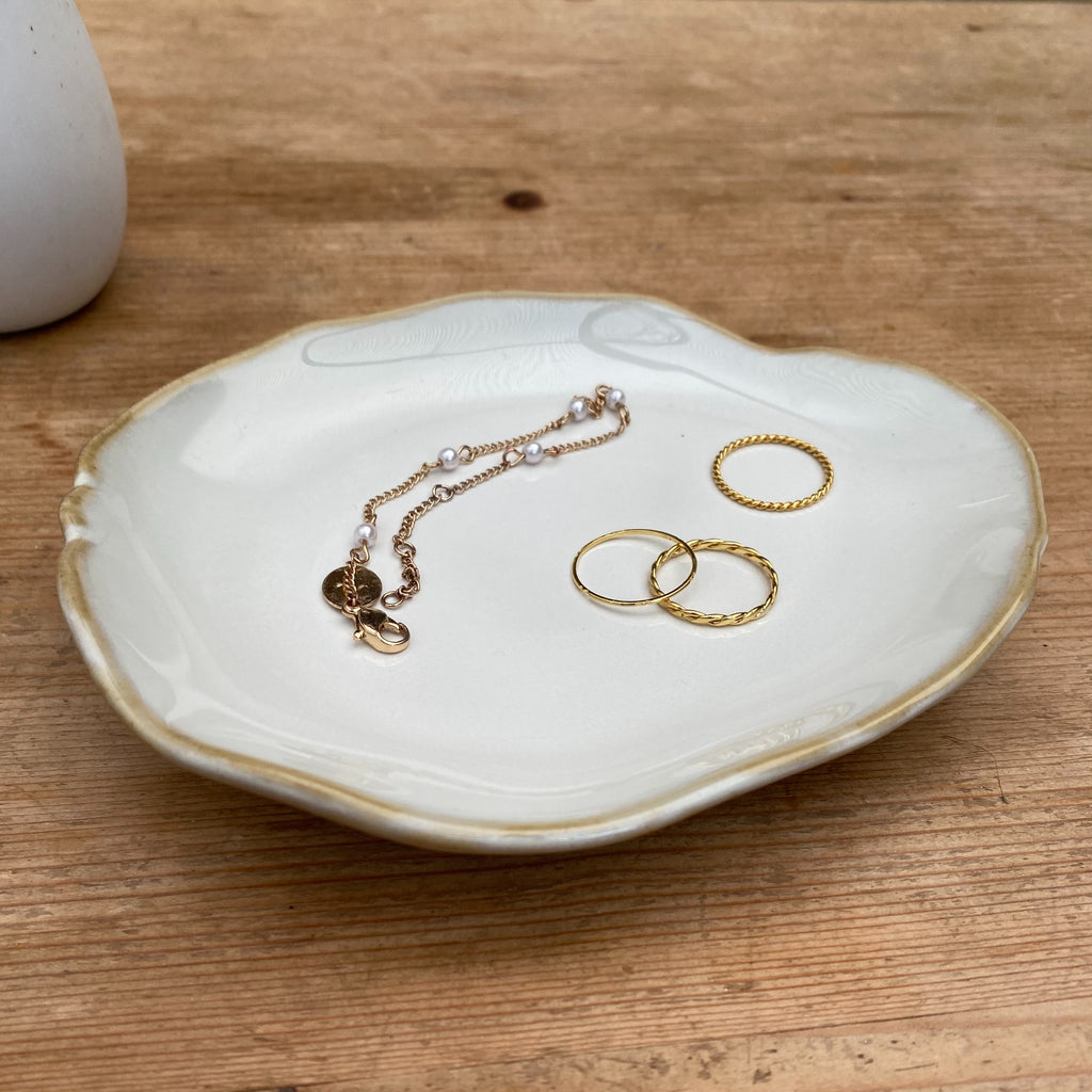 Ceramic Trinket Dish - Oyster Beige image 0