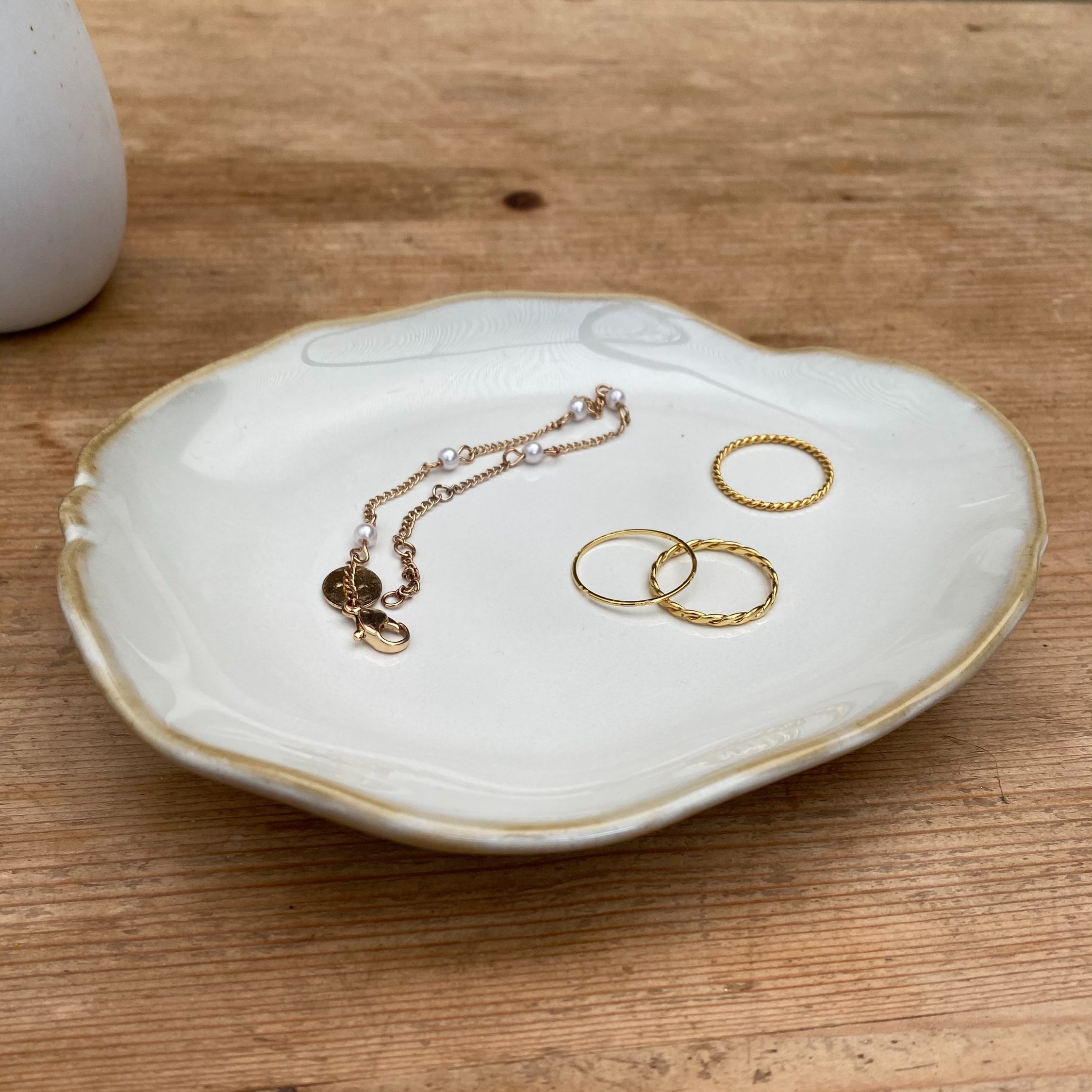 Ceramic Trinket Dish - Oyster Beige image 0