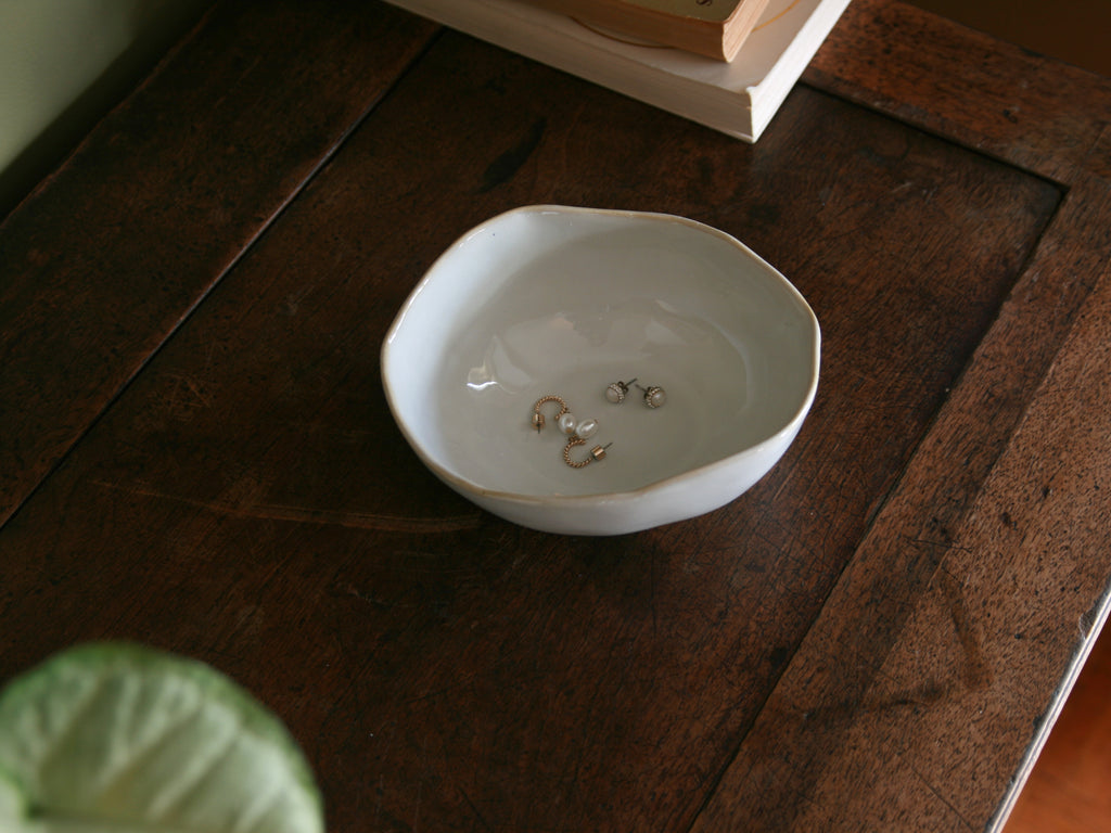 Ceramic Ring Dish White - Large image 1
