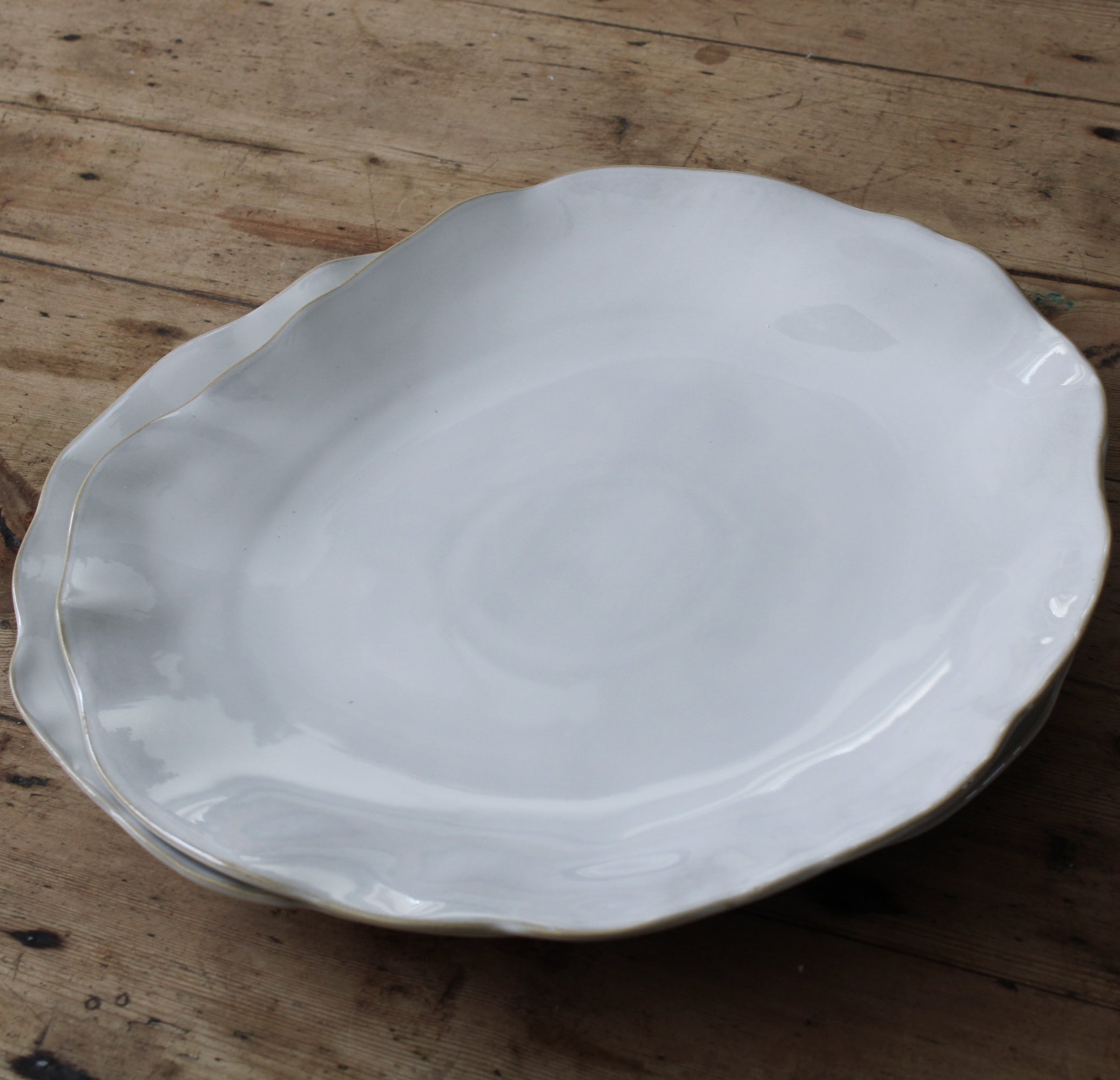 Eden Ceramic Dinner Plate Set of 2 - Oyster White image 1