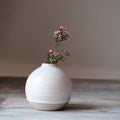 Round Reactive Glaze Ripple Vase - White image 0