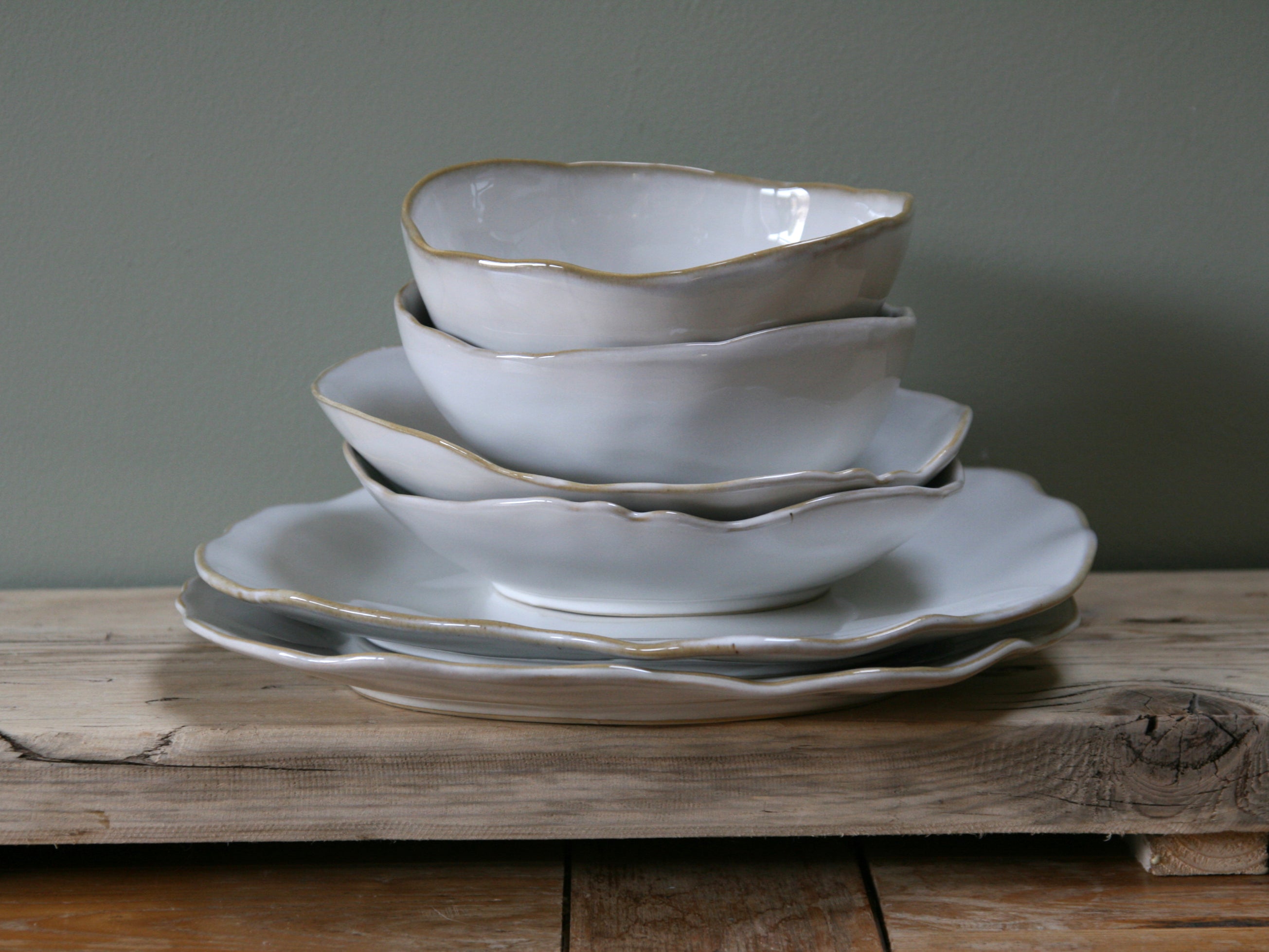 Eden Ceramic Dinnerware Set 2 - Oyster White (Set of 6) image 0