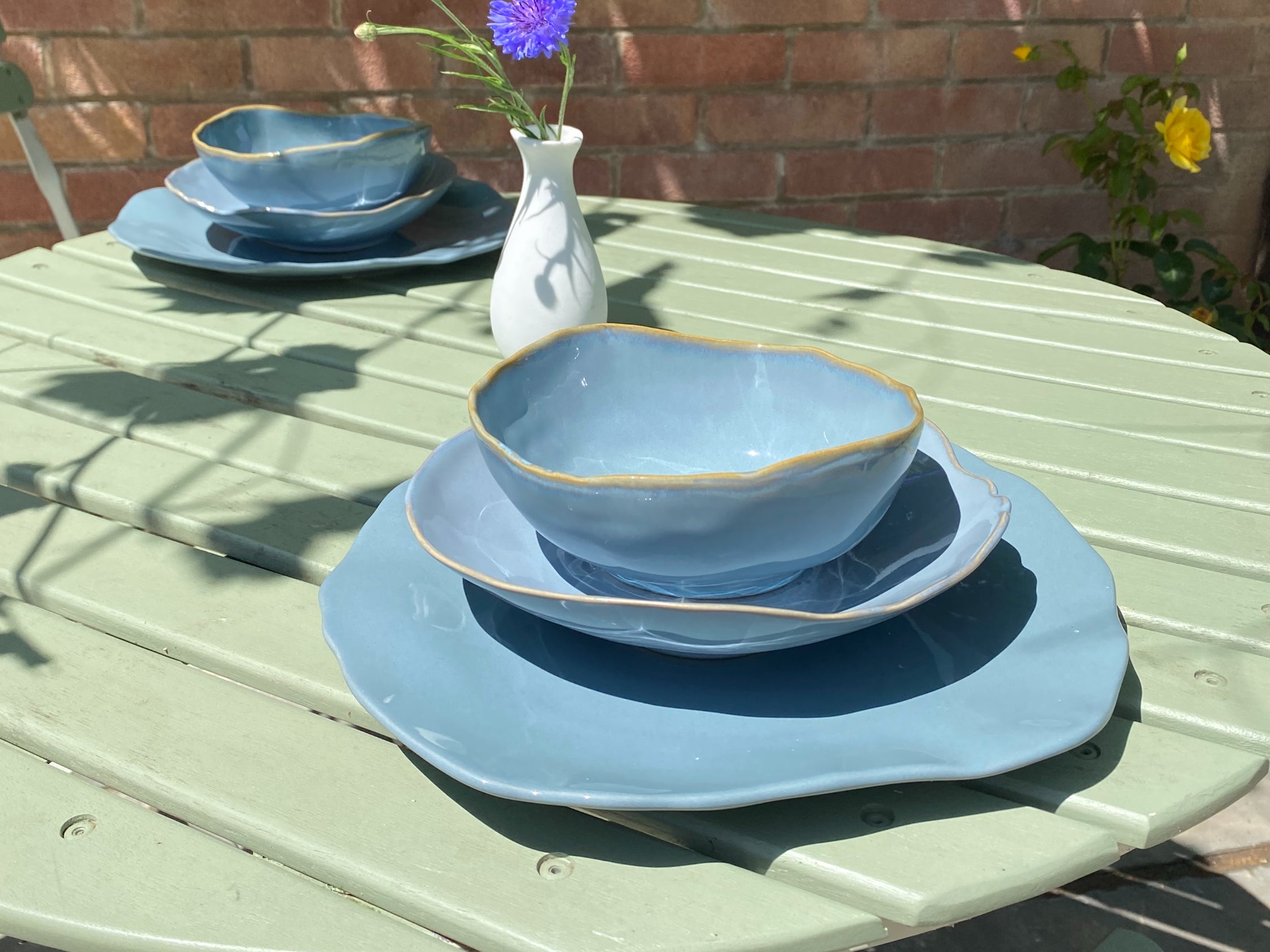 Eden Ceramic Dinner Plate Set of 2 - Ocean Blue image 1