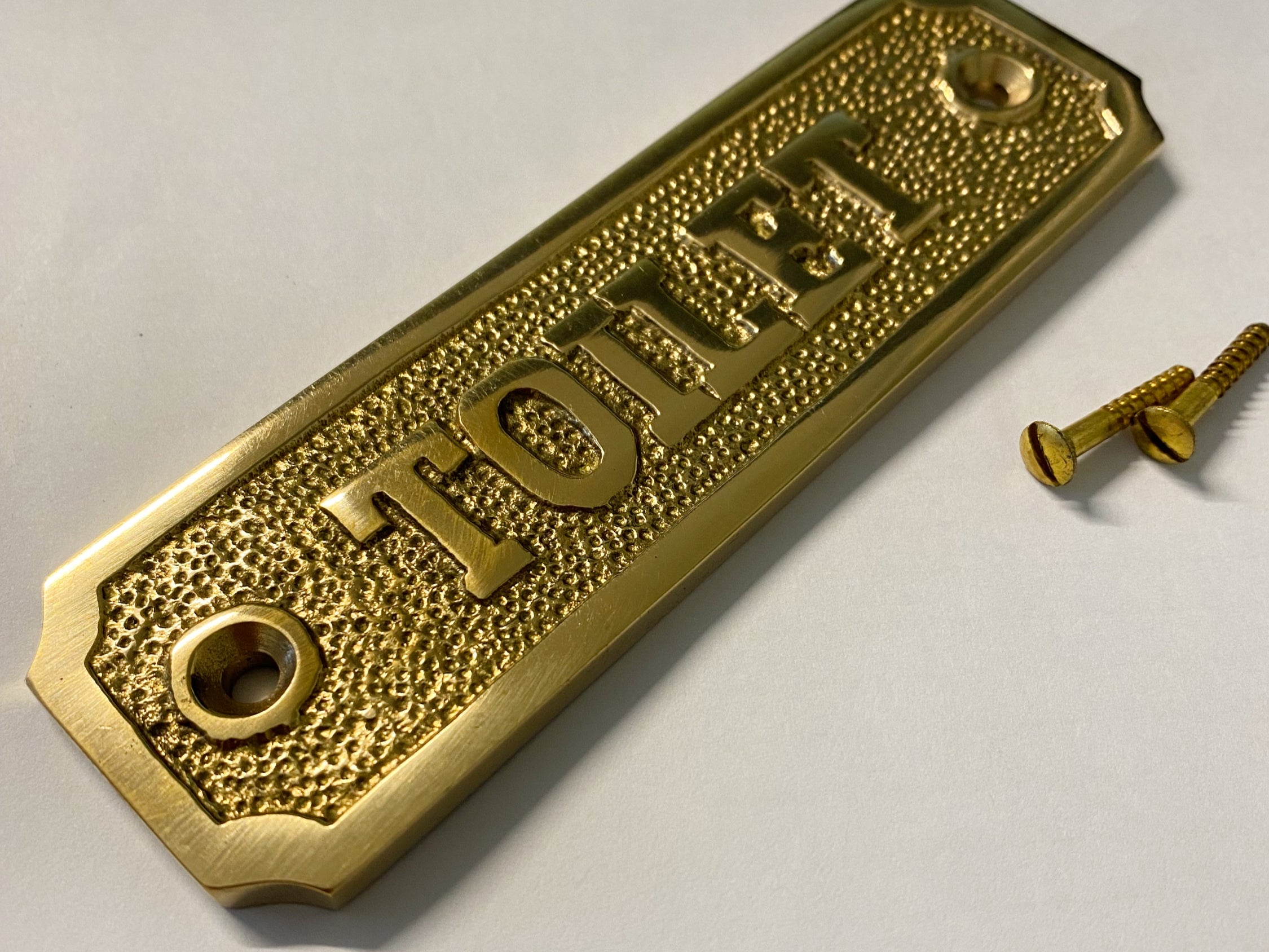 Bathroom Plaque Toilet Sign - Solid Brass image 3