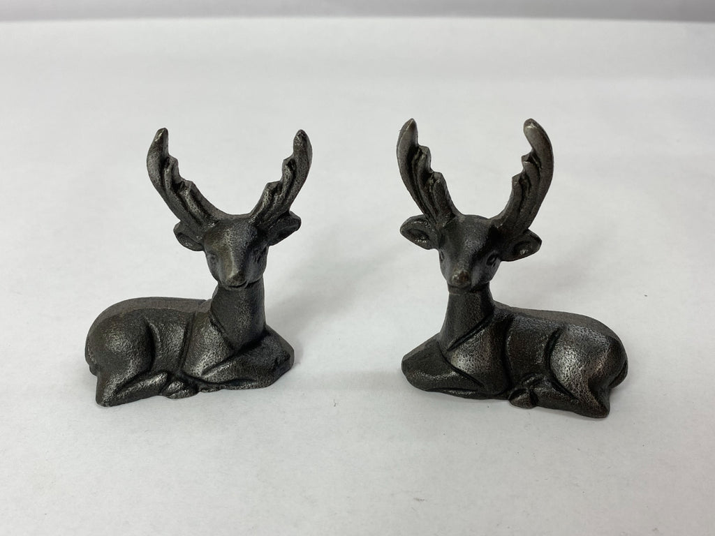 Deer Ornament Pair of Sitting Stag image 0
