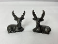 Deer Ornament Pair of Sitting Stag image 0