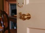 Brass Door Knob Beehive Ribbed image 1