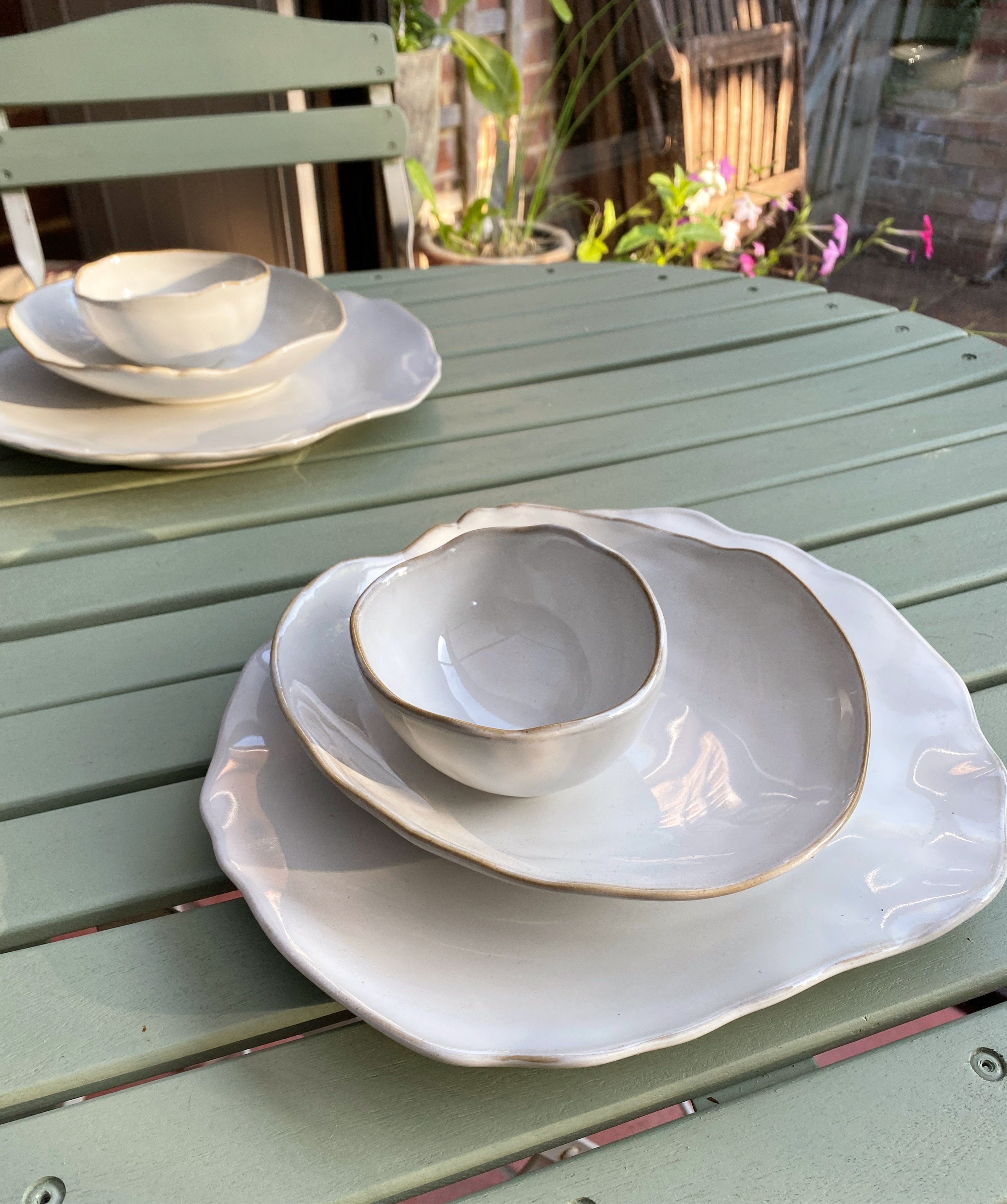 Eden Ceramic Dinnerware Set  - Oyster White (Set of 6) image 0