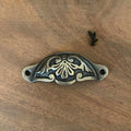 Cup Handle Drawer Pull Antique Brass image 0