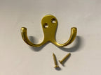 2 Prong Robe Hook Polished Brass image 0