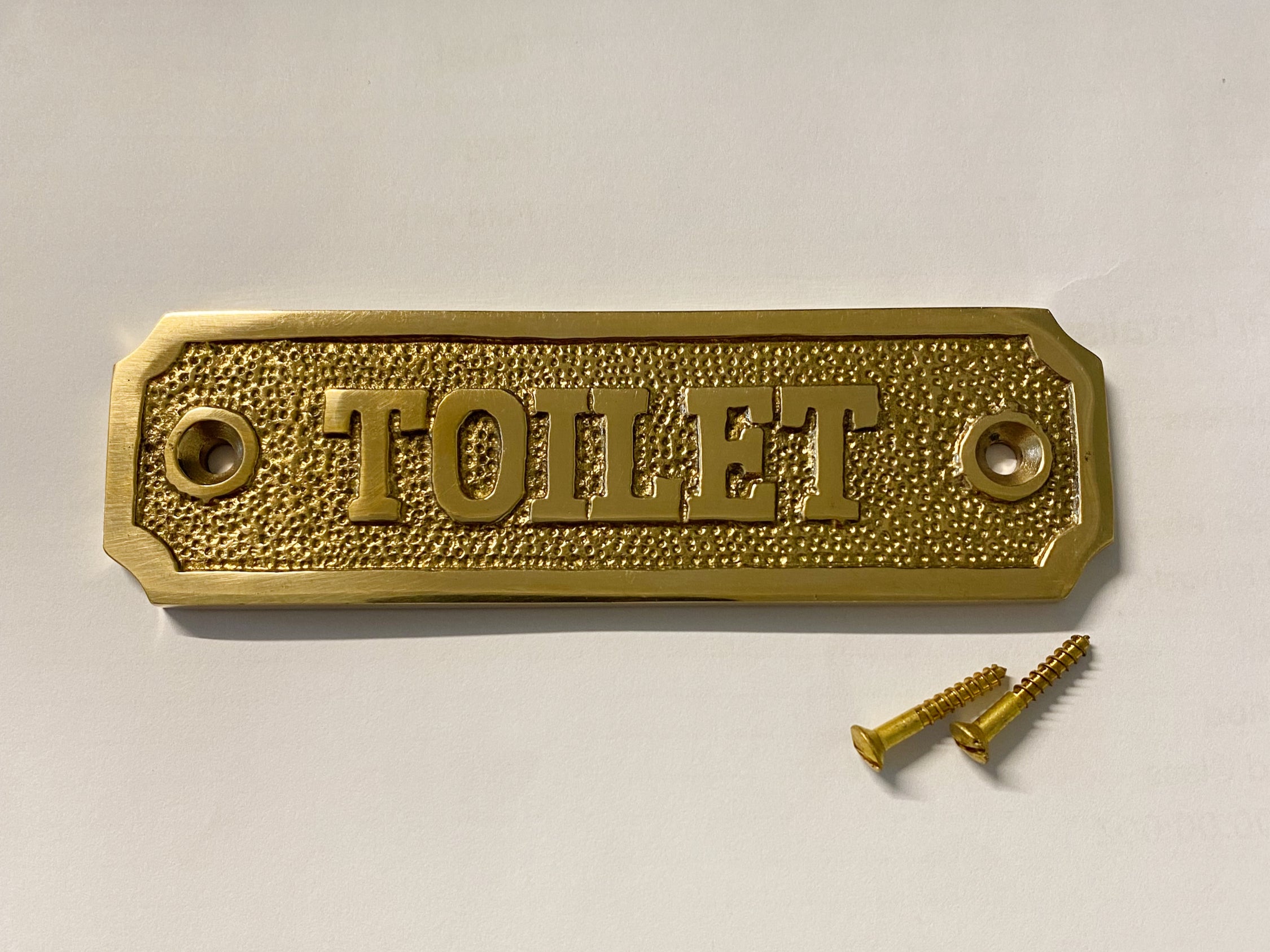 Bathroom Plaque Toilet Sign - Solid Brass image 2