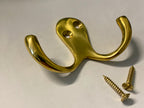 2 Prong Robe Hook Polished Brass image 1