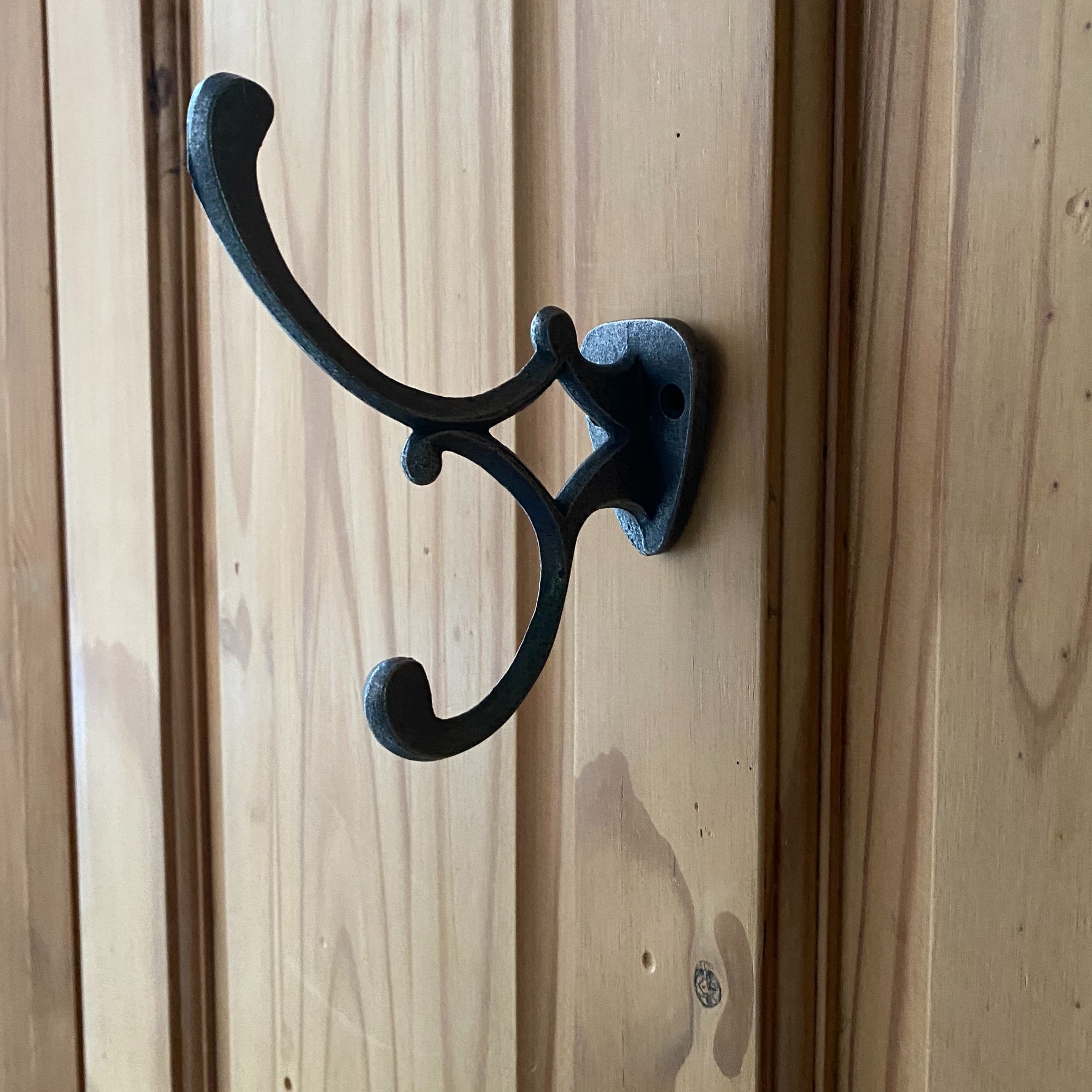 Double Coat Hook Antique Cast Iron image 1