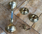 Brass Door Knob Beehive Ribbed image 5