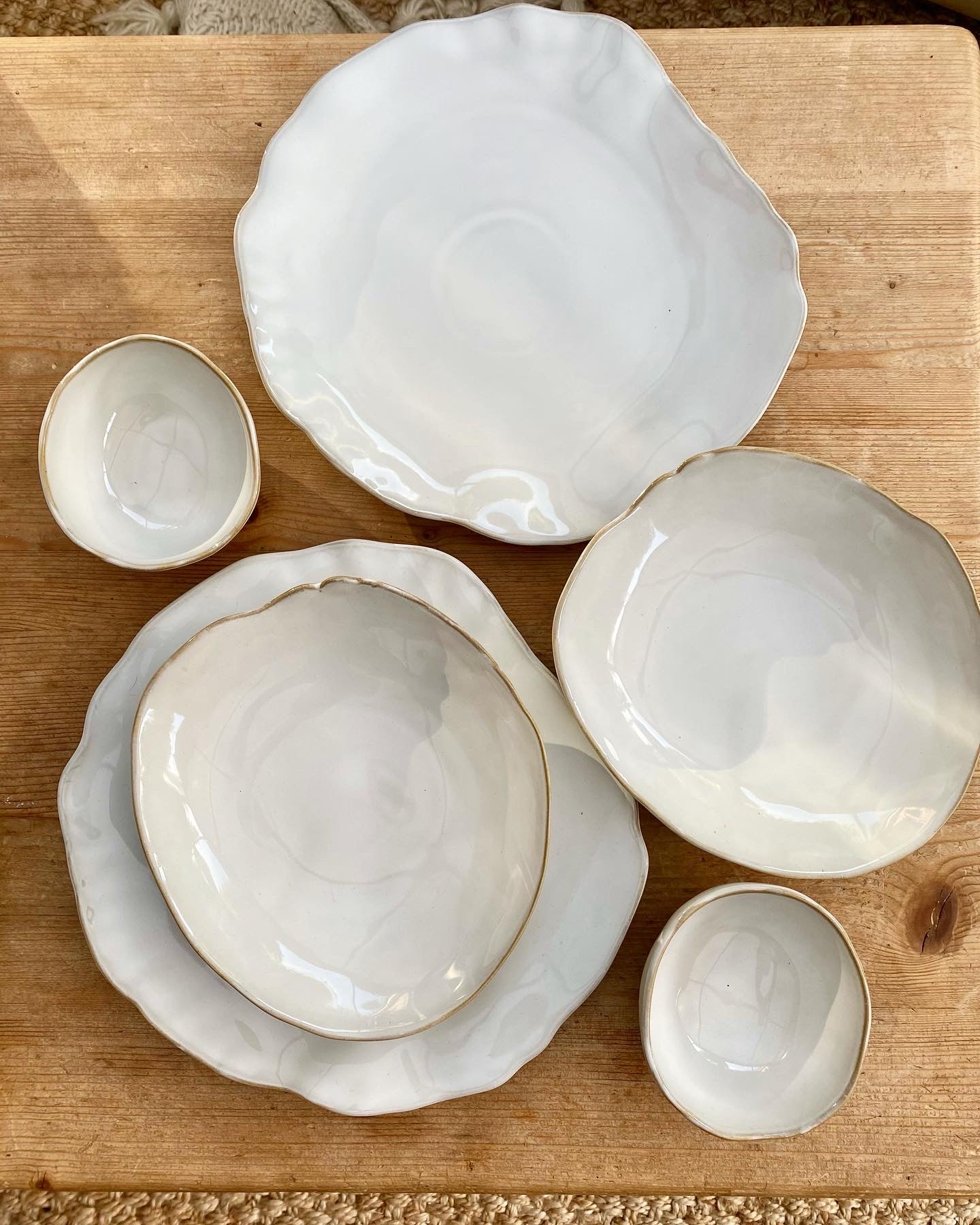 Eden Ceramic Dinnerware Set  - Oyster White (Set of 6) image 1