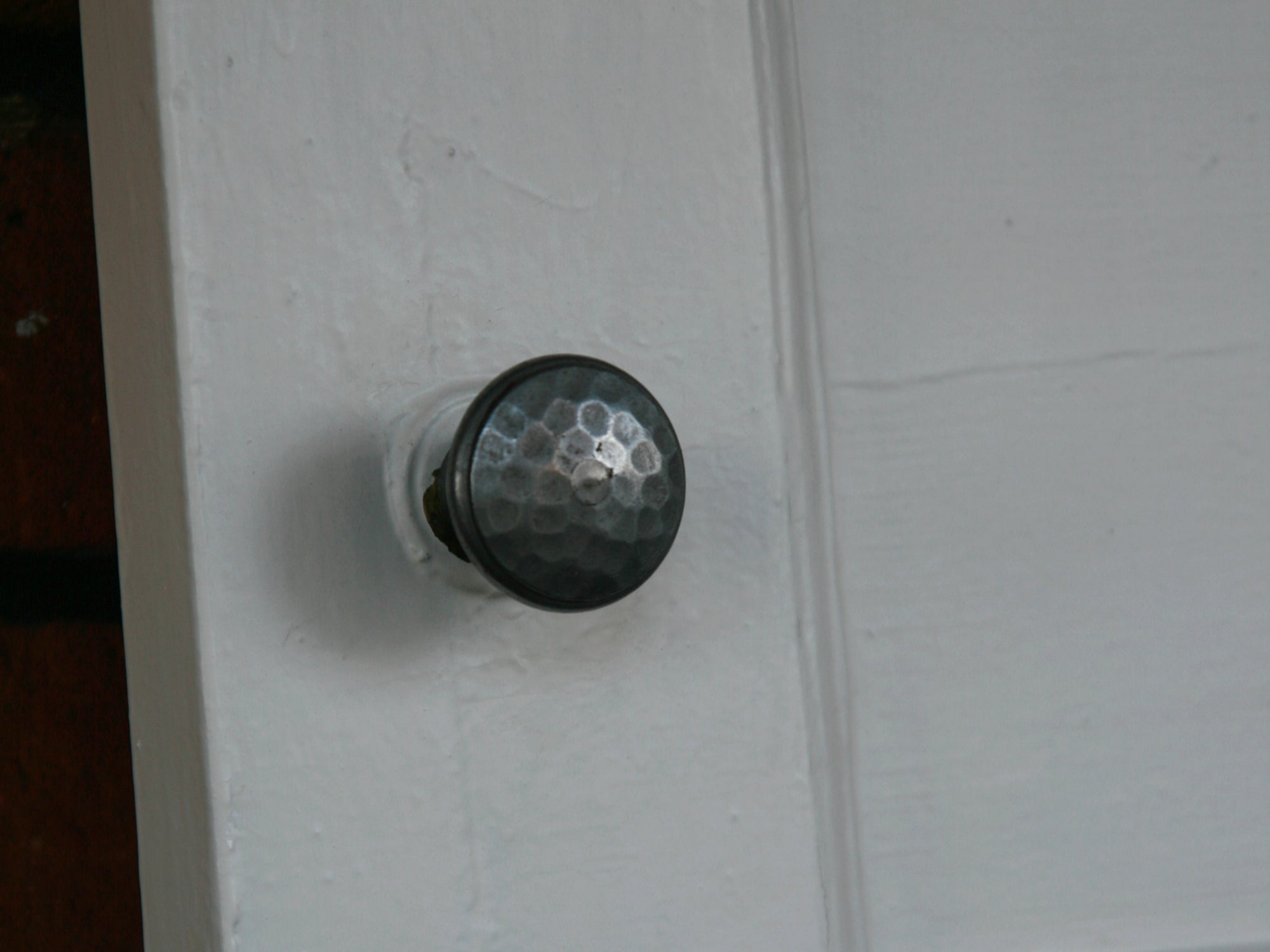 Knob – Hammered Top Cast Waxed Antique Iron 35mm image 1