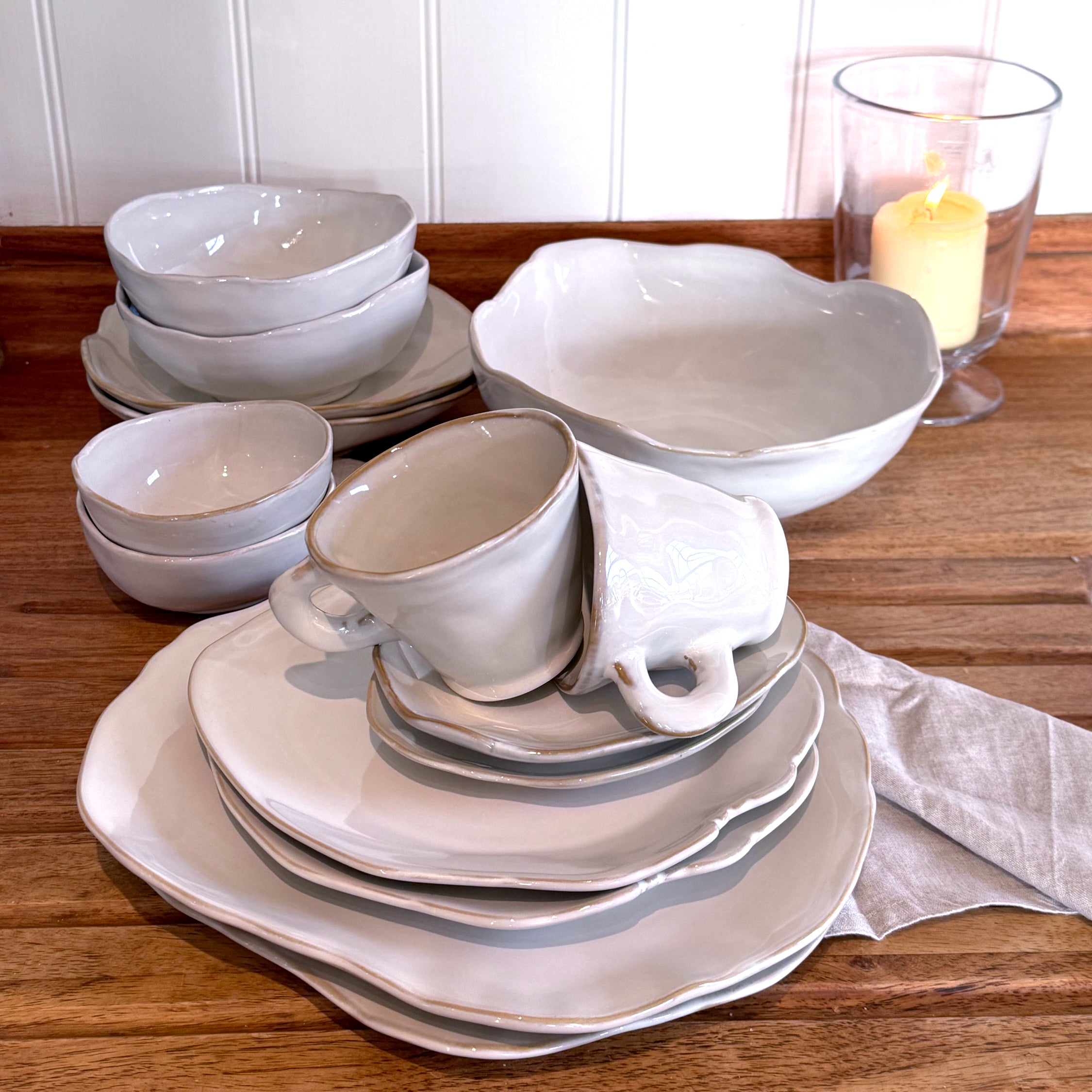 Eden Ceramic Dinner Plate Set of 2 - Oyster White image 2
