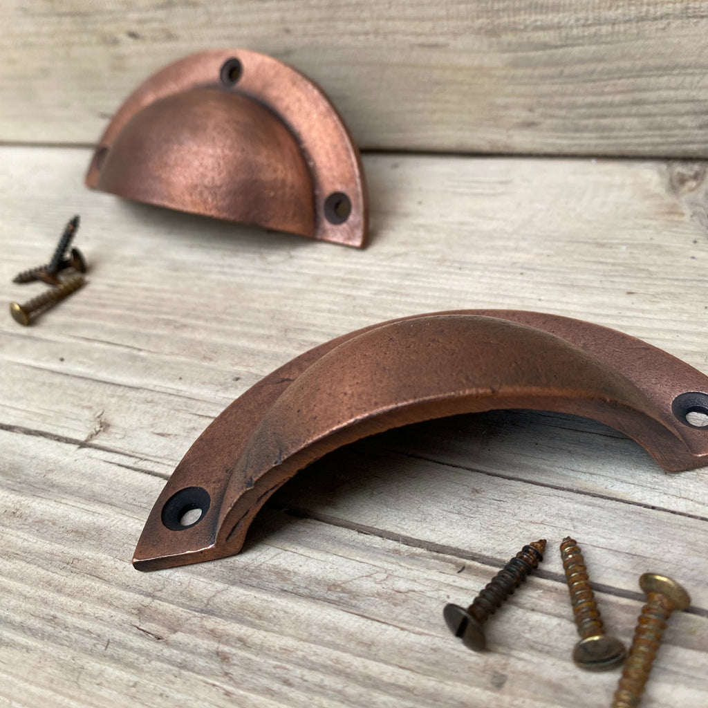 Cup Handle Antique Copper Drawer Pull image 2