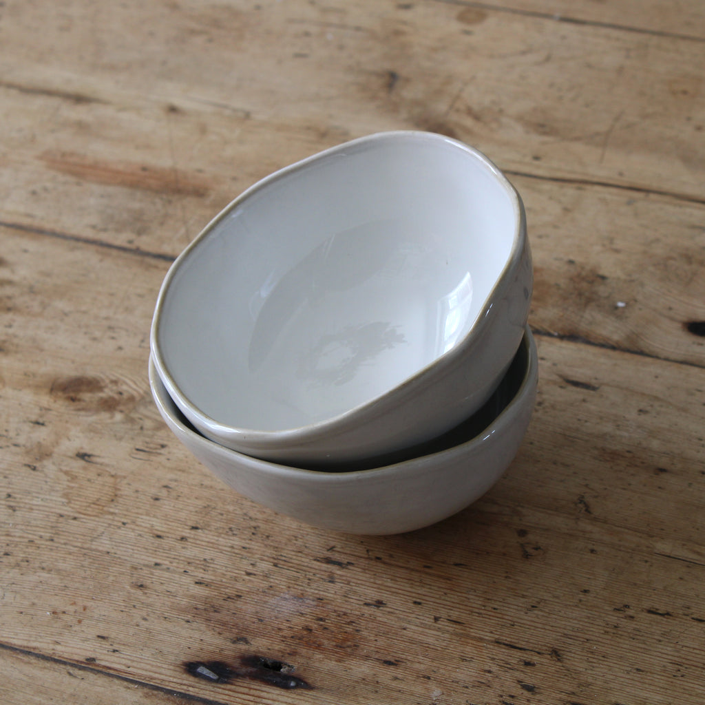 Eden Ceramic Small Bowl Set of 2 - Oyster Beige image 0