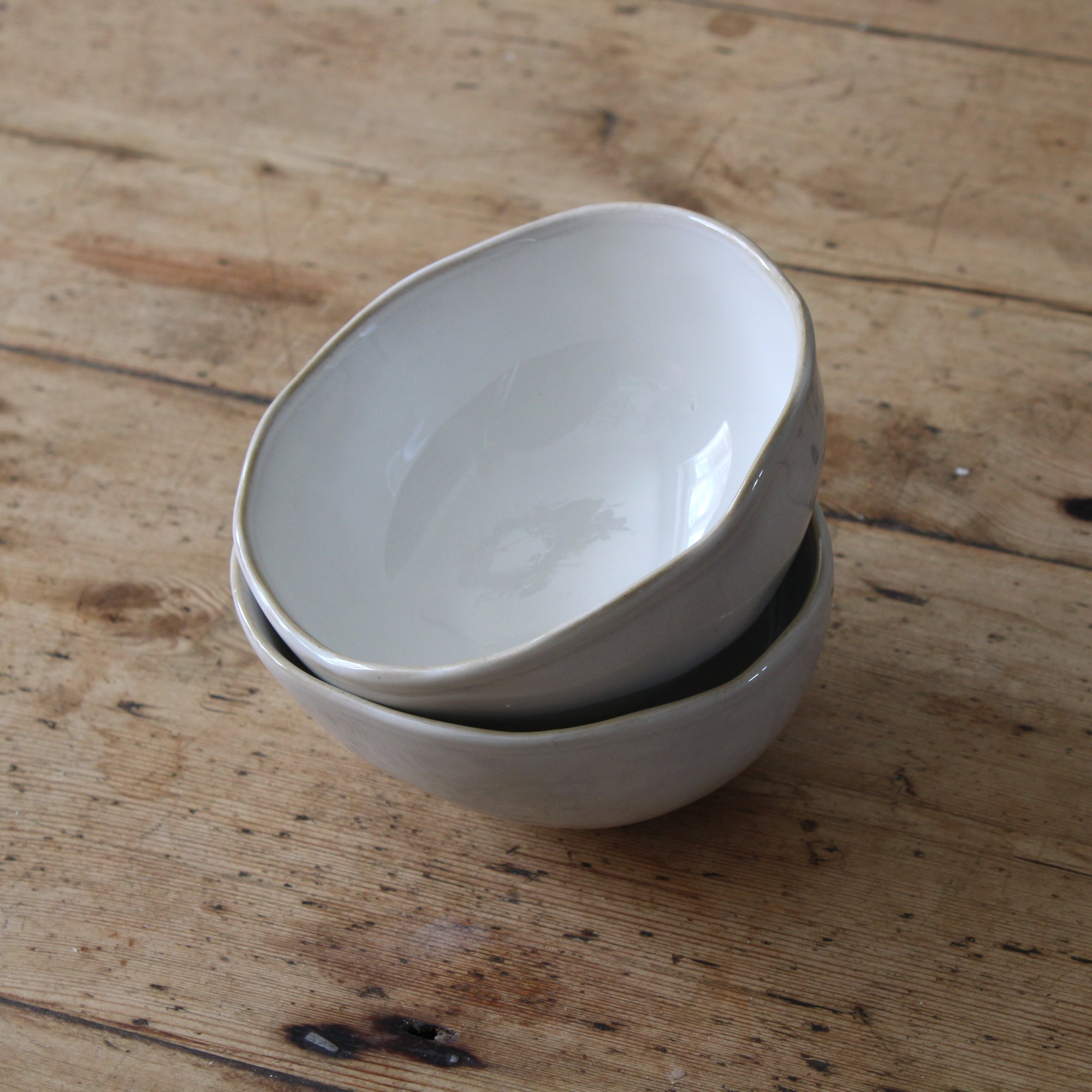 Eden Ceramic Small Bowl Set of 2 - Oyster Beige image 0
