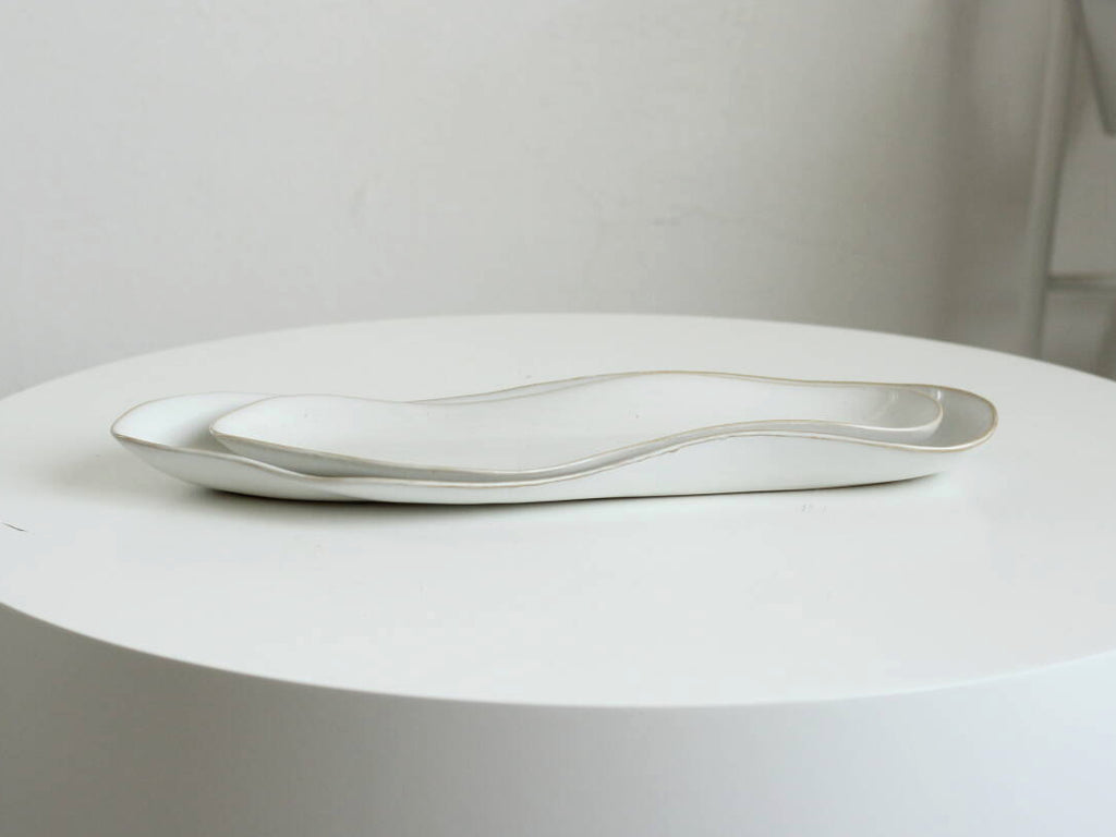 Ceres Serving Plate Set of 2 - White Speckled image 4
