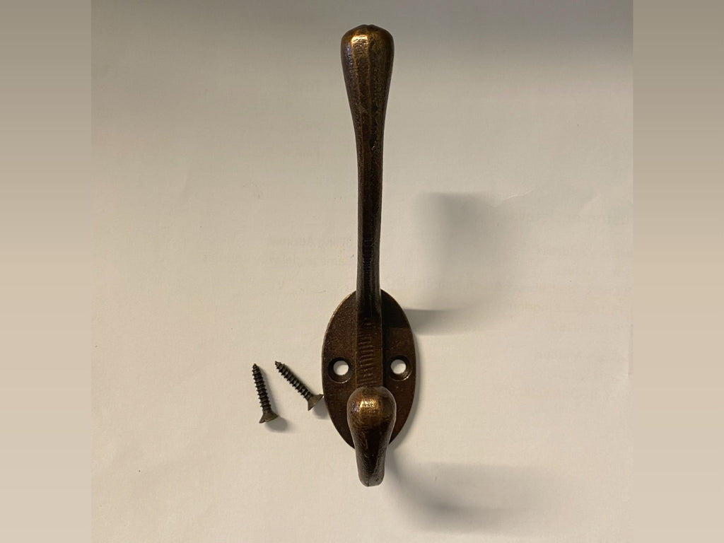 Coat Hook Round Riven Antique Copper 125mm image 1