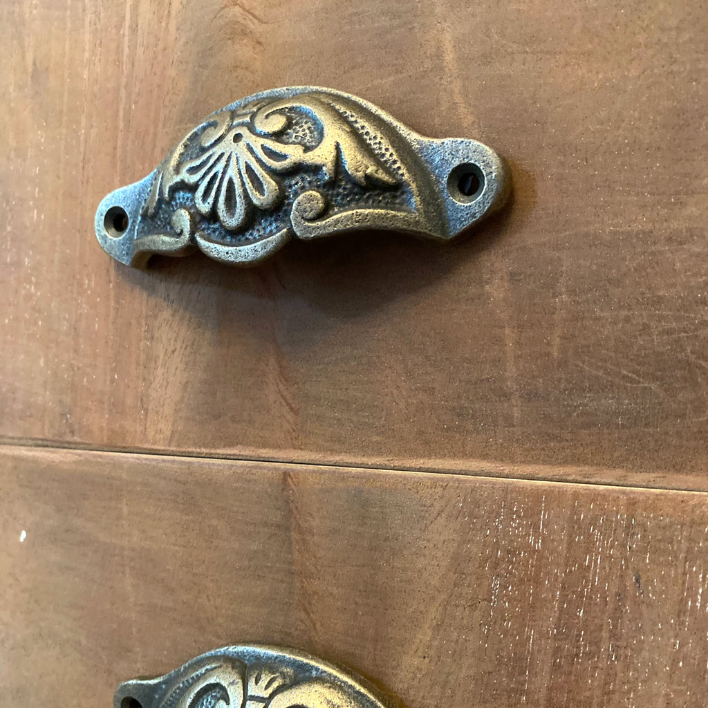 Cup Handle Drawer Pull Antique Brass image 1