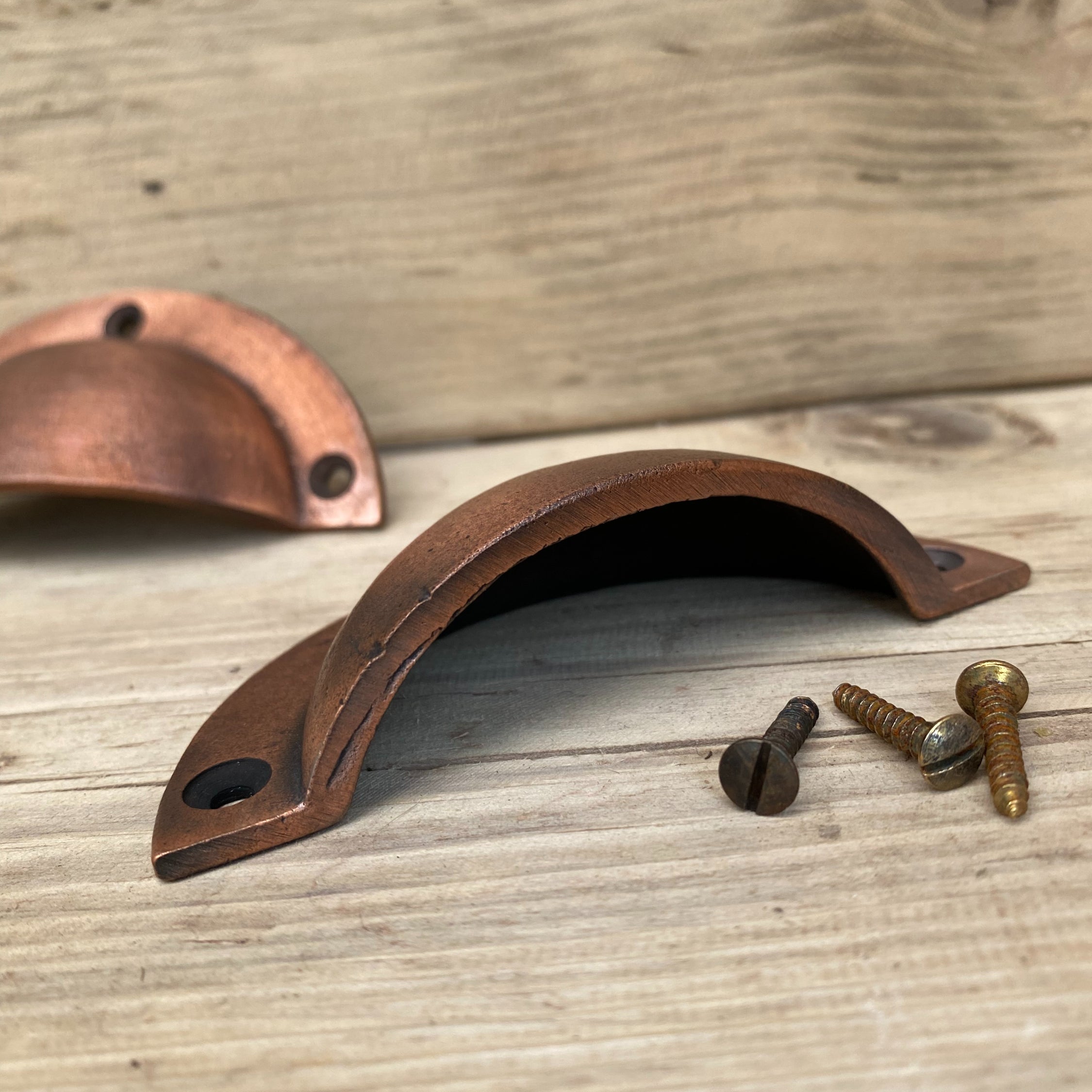 Cup Handle Antique Copper Drawer Pull image 1