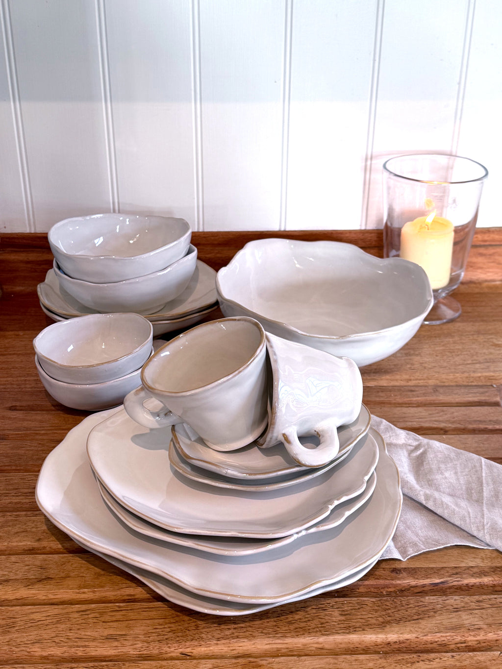 Eden Ceramic Cereal Bowl Set of 2 - Oyster White image 4