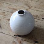 Round Reactive Glaze Ripple Vase - White image 3