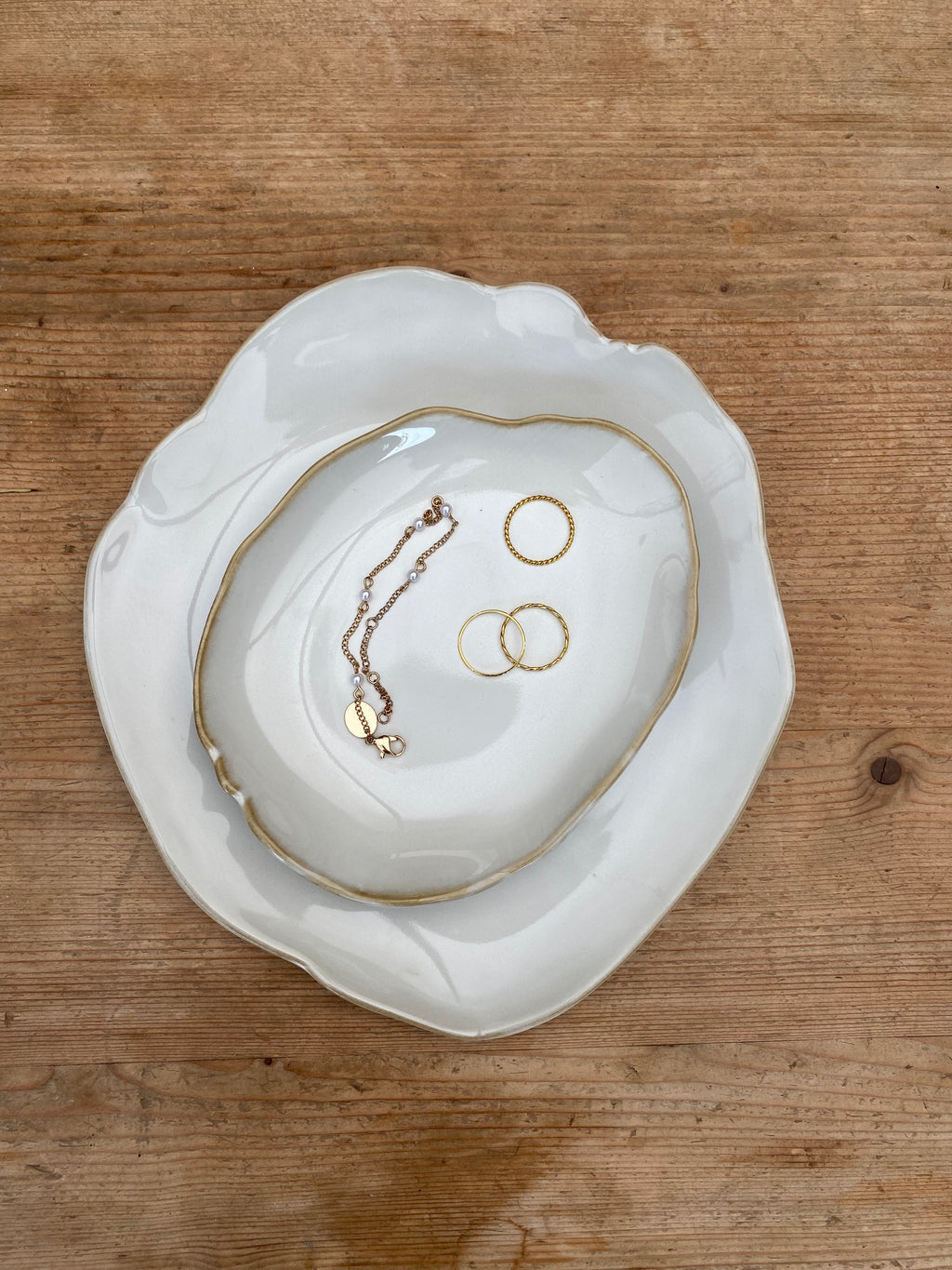 Ceramic Trinket Dish - Oyster Beige image 2