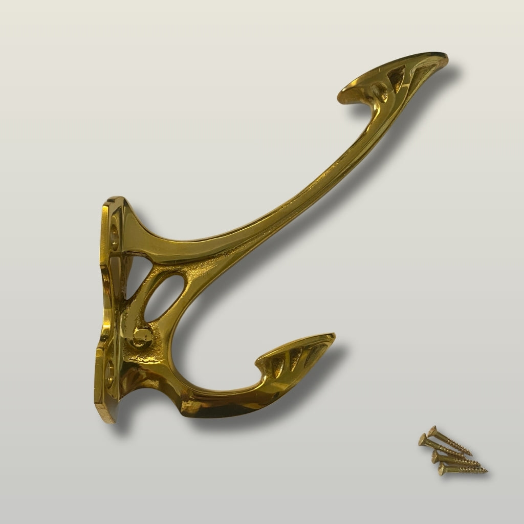 Ornate Hat & Coat Hook Solid Brass