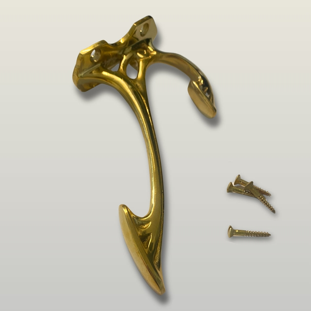 Ornate Hat & Coat Hook Solid Brass