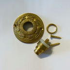 Round Ornate Door Bell Brass
