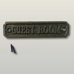 Guest Room Door Plaque Antique Iron