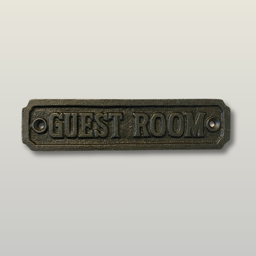 Guest Room Door Plaque Antique Iron