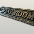 Guest Room Door Plaque Antique Iron