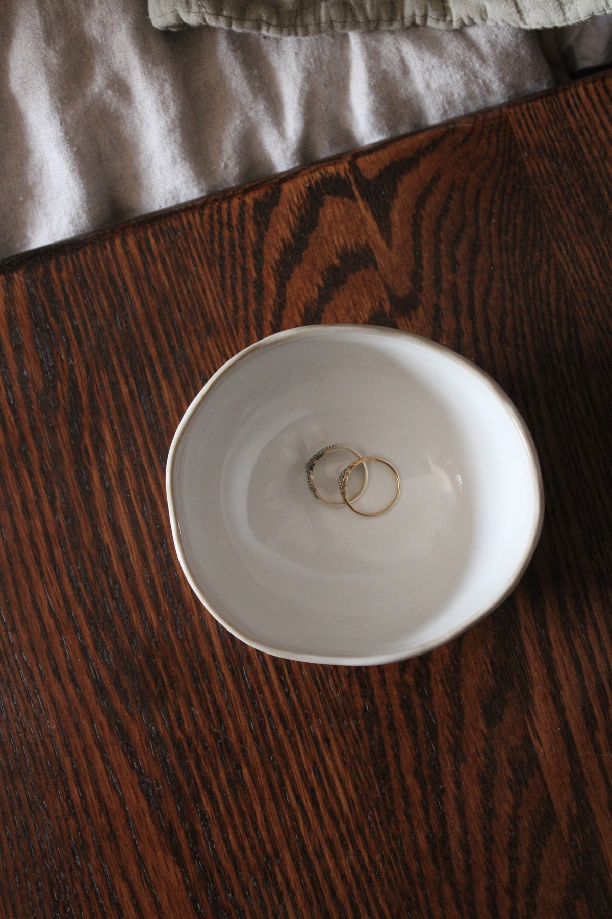 Ceramic Ring Dish White - Small