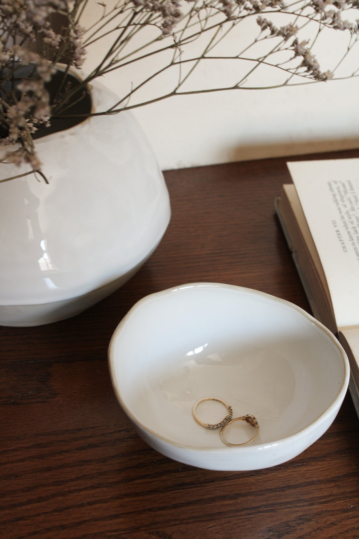 Ceramic Ring Dish White - Small
