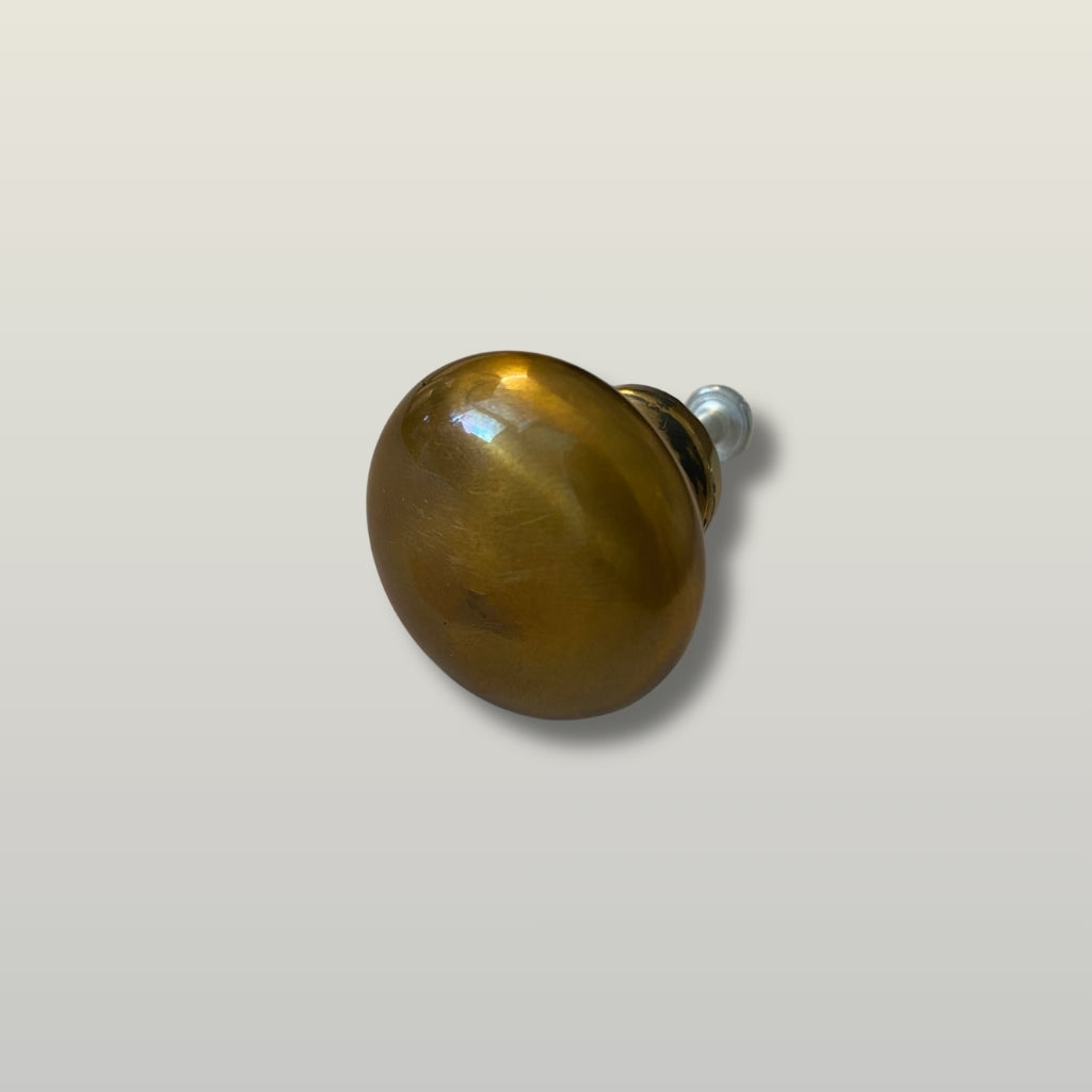 Antique Solid Brass Shaker Ellipse Cabinet Knob 32mm